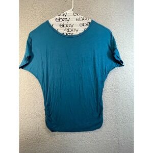 Made By Johnny‎ Designed in California XXL Stretch Blue Top, Rouched Sides